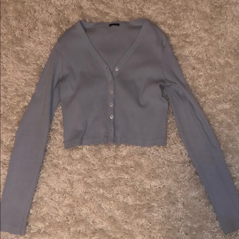 light blue button up